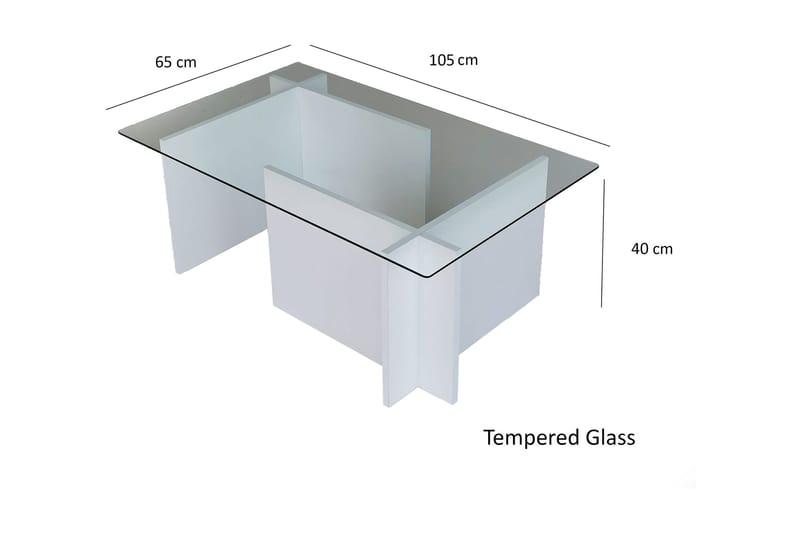 Almasi Sofabord 105x40x105 cm - Hvit - Møbler - Bord - Sofabord & salongbord