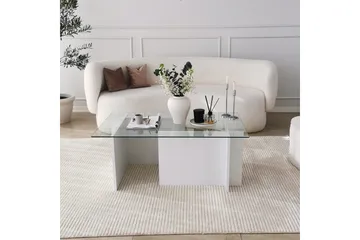 Almasi Sofabord 105x40x105 cm - Hvit - Møbler - Bord - Sofabord & salongbord