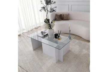 Almasi Sofabord 105x40x105 cm - Hvit - Møbler - Bord - Sofabord & salongbord