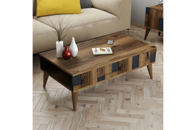 Alsacia Sofabord 105 cm - Mørkebrun/Antracit - Møbler - Bord - Sofabord & salongbord