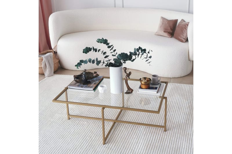 Alskaliden Sofabord 94x35x94 cm - Guld - Møbler - Bord - Sofabord & salongbord