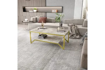 Andifli Sofabord 60x45,8x120 cm - Gull/Hvit - Møbler - Bord - Sofabord & salongbord