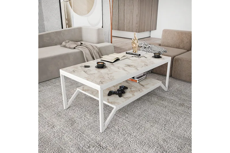 Andifli Sofabord 60x45,8x120 cm - Hvit - Møbler - Bord - Sofabord & salongbord