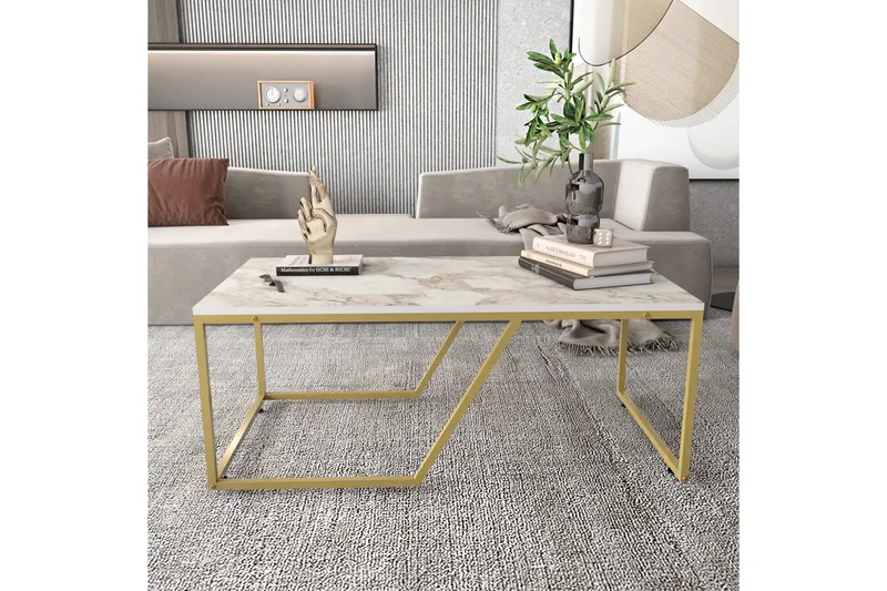 Andifli Sofabord 60x48x120 cm - Hvit - Møbler - Bord - Sofabord & salongbord