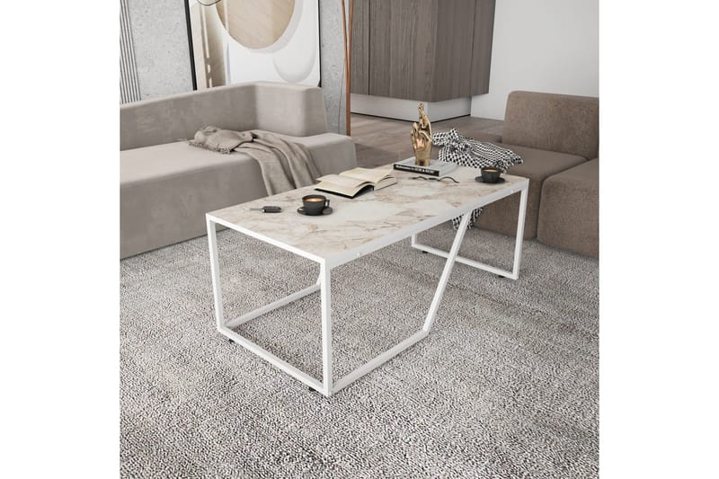 Andifli Sofabord 60x48x120 cm - Hvit - Møbler - Bord - Sofabord & salongbord