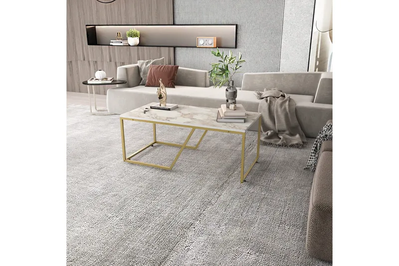 Andifli Sofabord 60x48x120 cm - Hvit - Møbler - Bord - Sofabord & salongbord