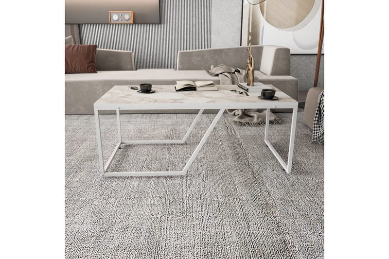 Andifli Sofabord 60x48x120 cm - Hvit - Møbler - Bord - Sofabord & salongbord