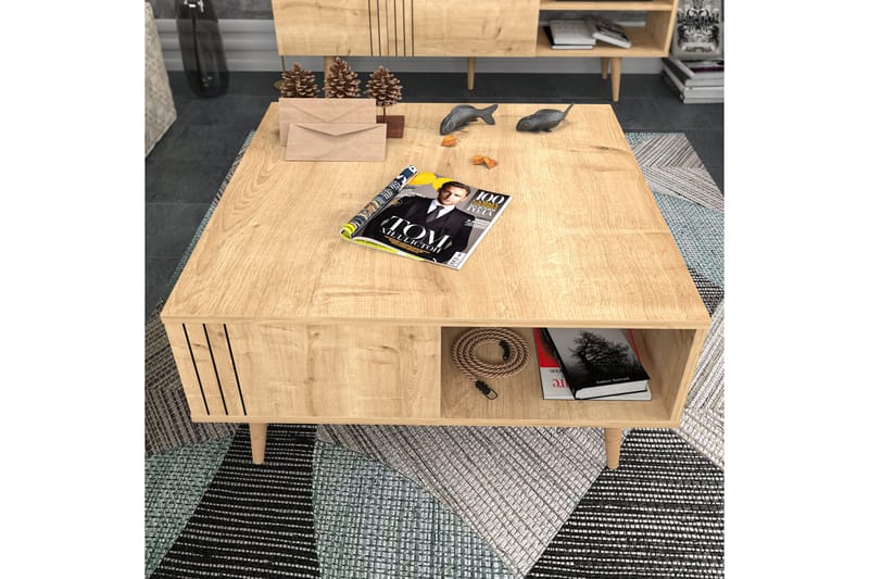 Andifli Sofabord 89,6x46,5x89,6 cm - Eik - Møbler - Bord - Sofabord & salongbord