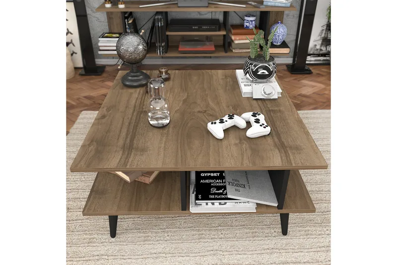 Andifli Sofabord 89x44x89 cm - Brun - Møbler - Bord - Sofabord & salongbord