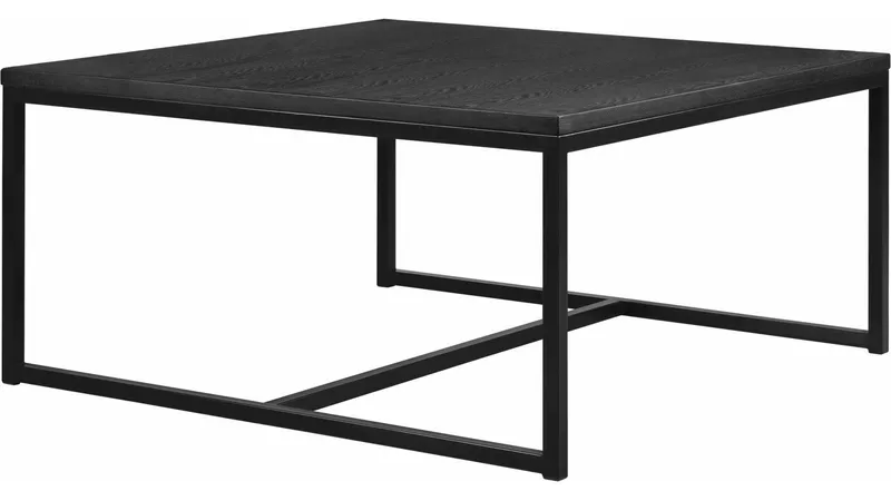 Sofabord Anish 100x100 cm Umontert, Svartlakkert ask