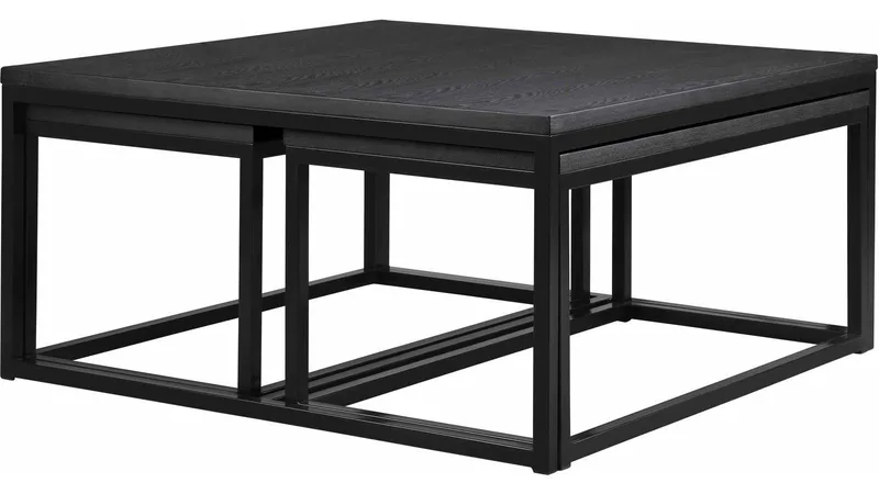 Sofabord Anish 100x100 cm Umontert - Svartlakkert ask - Møbler - Bord - Sofabord & salongbord