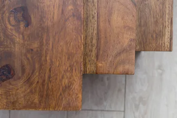 Aranza Settbord 45 cm 3 Bord - Massivt Tre/Svart - Møbler - Bord - Sofabord & salongbord