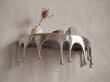 Arvik vegghylle 60 cm i aluminium med dråpedesign - sølv - Møbler - Bord - Sofabord & salongbord - Sofabord med oppbevaring
