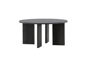 Askerön Rundt Sofabord 80 cm med Planke-ben i Tre - Sort - Møbler - Bord - Sofabord & salongbord