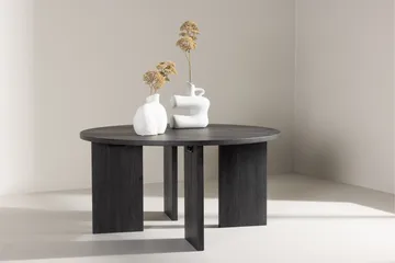 Askerön Rundt Sofabord 80 cm med Planke-ben i Tre - Sort - Møbler - Bord - Sofabord & salongbord