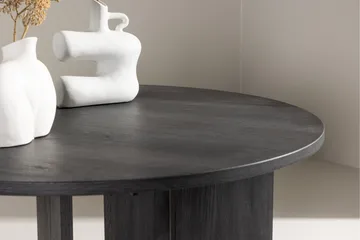 Askerön Rundt Sofabord 80 cm med Planke-ben i Tre - Sort - Møbler - Bord - Sofabord & salongbord