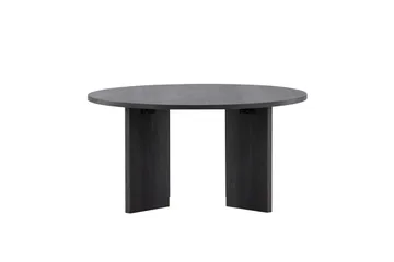 Askerön Rundt Sofabord 80 cm med Planke-ben i Tre - Sort - Møbler - Bord - Sofabord & salongbord