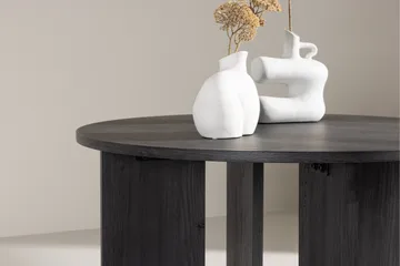 Askerön Rundt Sofabord 80 cm med Planke-ben i Tre - Sort - Møbler - Bord - Sofabord & salongbord