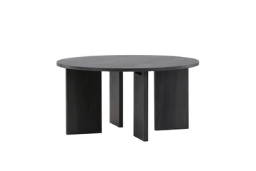 Askerön Rundt Sofabord 80 cm med Planke-ben i Tre - Sort - Møbler - Bord - Sofabord & salongbord