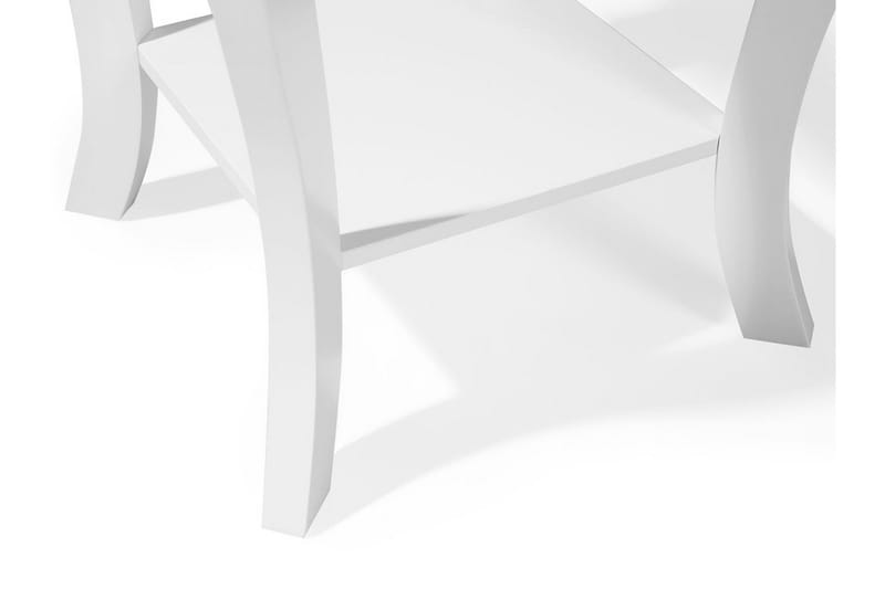 Avon 38 cm Kvadratisk Sofabord med Oppbevaring i Malt Tre - Hvit - Møbler - Bord - Sofabord & salongbord