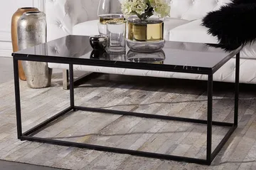 Barreras Sofabord 100 cm Marmormønster - Svart - Møbler - Bord - Sofabord & salongbord
