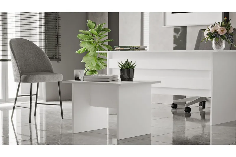 Barrock Sofabord 60 cm - Hvit - Møbler - Bord - Sofabord & salongbord