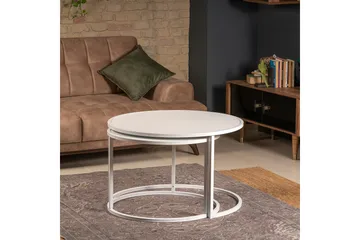 Bazra Settbord - Hvit - Møbler - Bord - Sofabord & salongbord