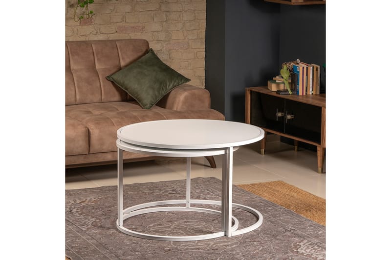 Bazra Settbord - Hvit - Møbler - Bord - Sofabord & salongbord