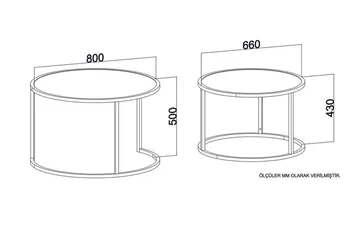 Bazra Settbord - Hvit - Møbler - Bord - Sofabord & salongbord