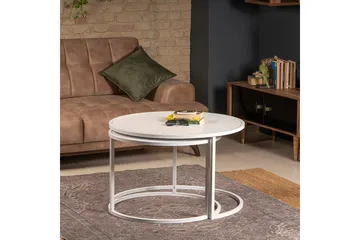 Bazra Settbord - Hvit - Møbler - Bord - Sofabord & salongbord