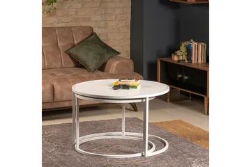 Bazra Settbord - Hvit - Møbler - Bord - Sofabord & salongbord