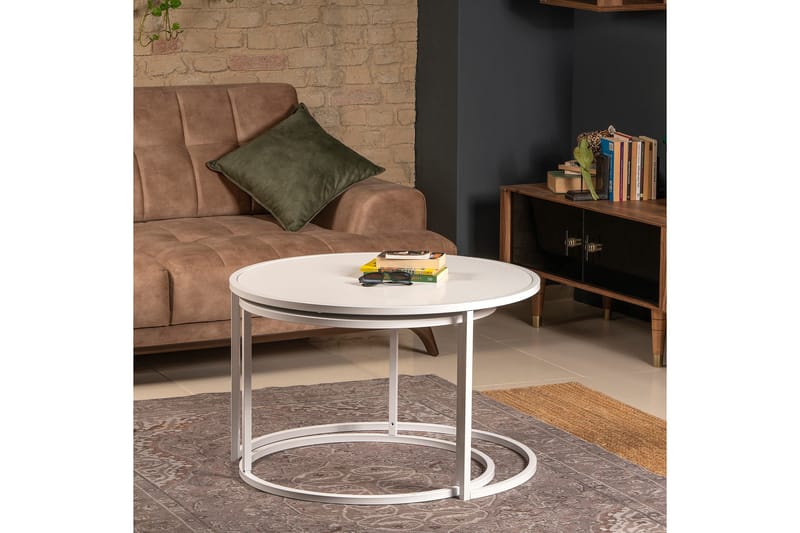 Bazra Settbord - Hvit - Møbler - Bord - Sofabord & salongbord