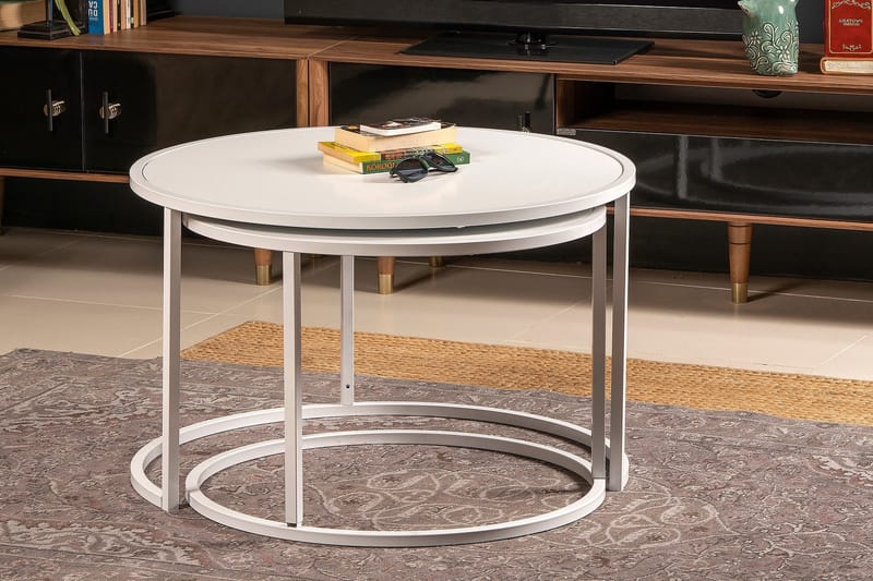 Bazra Settbord - Hvit - Møbler - Bord - Sofabord & salongbord