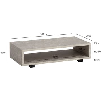 Belaro sofabord 100 cm - Sandgrå og svart - Møbler - Bord - Sofabord & salongbord - Sofabord med oppbevaring