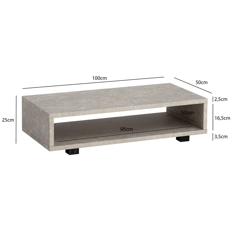 Belaro sofabord 100 cm - Sandgrå og svart - Møbler - Bord - Sofabord & salongbord - Sofabord med oppbevaring