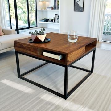 Beleri sofabord 60 cm kvadratisk - Varm brun og svart - Møbler - Bord - Sofabord & salongbord - Sofabord med oppbevaring