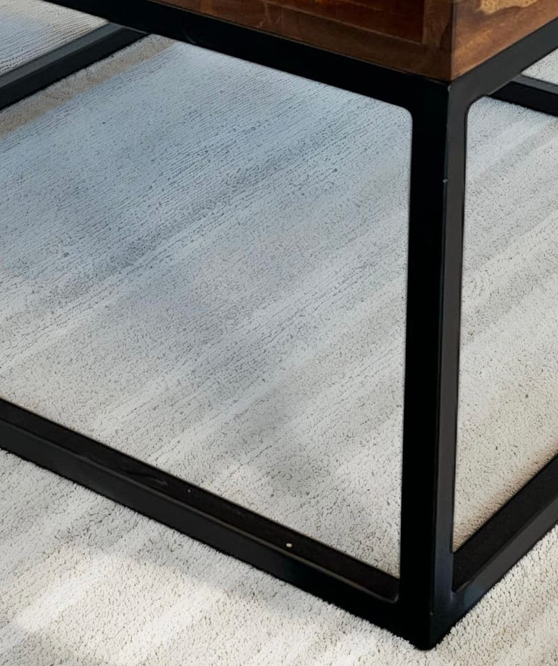 Beleri sofabord 60 cm kvadratisk - Varm brun og svart - Møbler - Bord - Sofabord & salongbord - Sofabord med oppbevaring