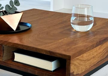 Beleri sofabord 60 cm kvadratisk - Varm brun og svart - Møbler - Bord - Sofabord & salongbord - Sofabord med oppbevaring
