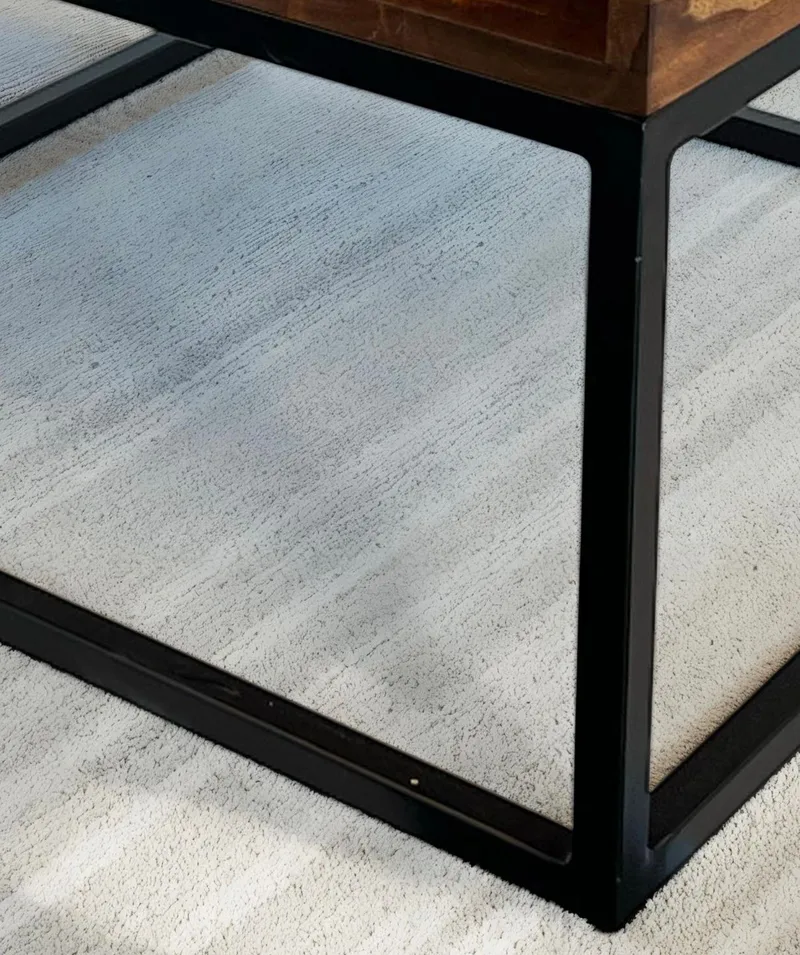 Beleri Sofabord 60 cm Kvadratisk - Varmbrun og svart - Møbler - Bord - Sofabord & salongbord - Sofabord med oppbevaring