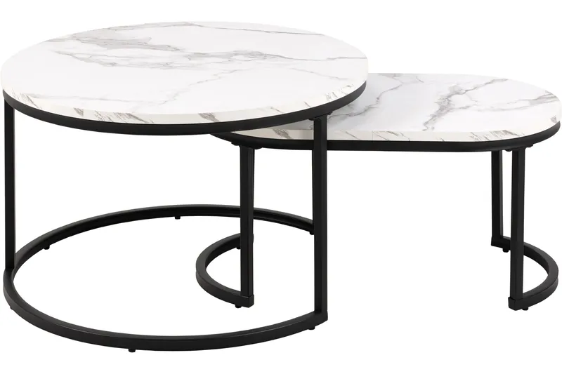 Belgrat Sofabord 70 cm Rund - Hvid - Møbler - Bord - Sofabord & salongbord