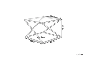 Beverly 60 cm Kvadratisk Sofabord i Glass og Metall - Transparent - Møbler - Bord - Sofabord & salongbord