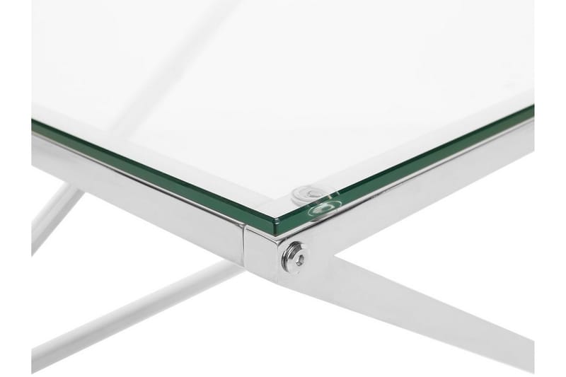 Beverly 60 cm Kvadratisk Sofabord i Glass og Metall - Transparent - Møbler - Bord - Sofabord & salongbord