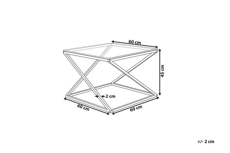 Beverly Kvadratisk Sofabord 60 cm i Glass - Transparent - Møbler - Bord - Sofabord & salongbord