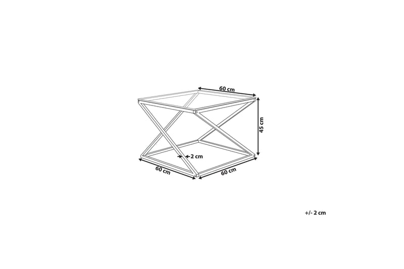 Beverly Kvadratisk Sofabord 60 cm i Glass - Transparent - Møbler - Bord - Sofabord & salongbord