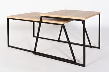 Bodsjö Rektangulært Settbord 88 cm i Tre med Metallstativ - Brun|Svart - Møbler - Bord - Sofabord & salongbord