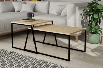 Bodsjö Rektangulært Settbord 88 cm i Tre med Metallstativ - Brun|Svart - Møbler - Bord - Sofabord & salongbord