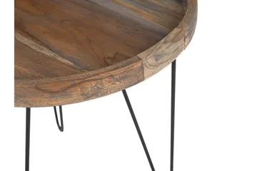 Bondiss 45 cm Rundt Sofabord med Hårnålsben i Teak - Brun - Møbler - Bord - Sofabord & salongbord