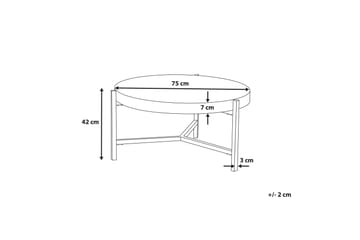 Boneti Sofabord 80 cm Rundt - Brungrå/Svart - Møbler - Bord - Sofabord & salongbord