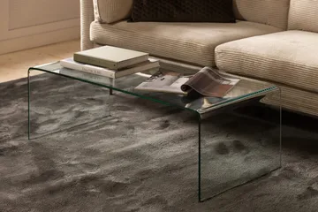 Bonisiolo Rektangulært Sofabord 110x55 cm i Bøyd Glass - Gjennomsiktig - Møbler - Bord - Sofabord & salongbord