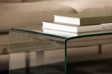 Bonisiolo Rektangulært Sofabord 110x55 cm i Bøyd Glass - Gjennomsiktig - Møbler - Bord - Sofabord & salongbord